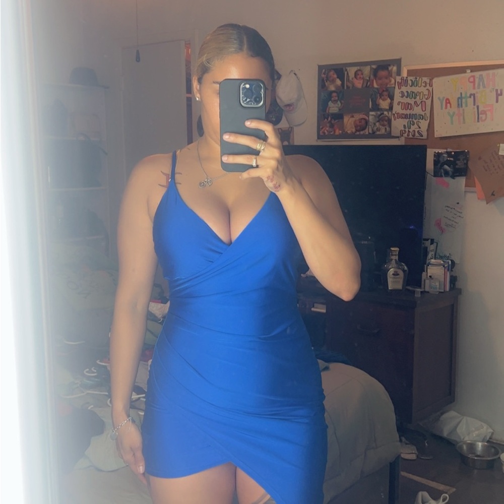 Fashion Nova Blue Bodycon Mini Dress